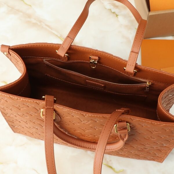 LOUIS VUITTON ON THE GO MM MONOGRAM EMPREINTE LEATHER COGNAC 35CM M12775 - Image 10