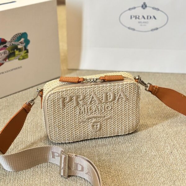 PRADA CROCHET PRADA BRIQUE BAG NATURAL 20CM 2VH173 2M2T F0018 V NLO - Image 3