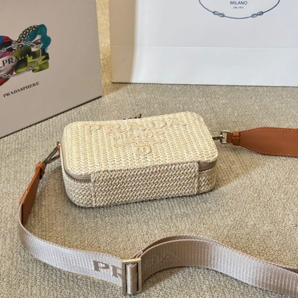 PRADA CROCHET PRADA BRIQUE BAG NATURAL 20CM 2VH173 2M2T F0018 V NLO - Image 7