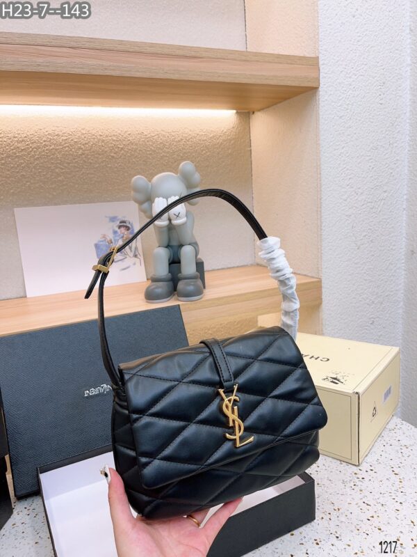 SAINT LAURENT LE 57 QUILTED LEATHER SHOULDER BAG BLACK 23CM - Image 3
