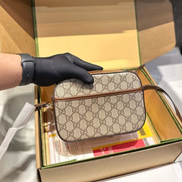 GUCCI HORSEBIT 1955 MINI SHOULDER BAG BEIGE AND EBONY 18CM ‎760196 92TCG 8563 - Image 6