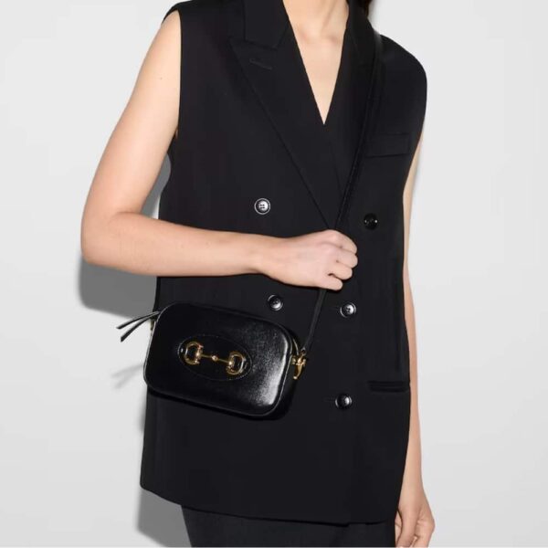 GUCCI HORSEBIT 1955 MINI SHOULDER BAG BLACK 18CM 760196 1AAQD 1000 - Image 3