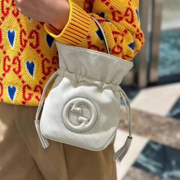 GUCCI BLONDIE MINI BUCKET BAG WHITE 19CM 760313 AACP7 9022 - Image 3