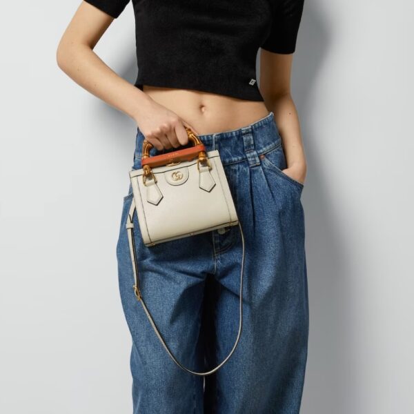 GUCCI DIANA MINI TOTE BAG WHITE 20CM 702732 U3ZDT 9244 - Image 3