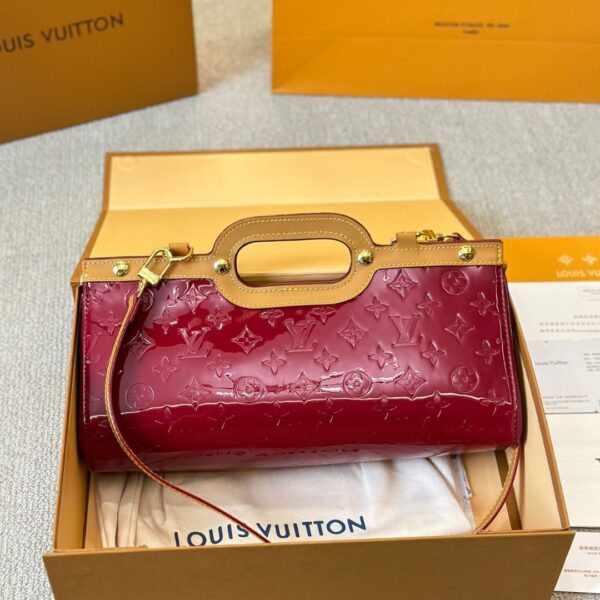 LOUIS VUITTON MONOGRAM VERNIS ROXBURY DRIVE HANDBAG RED 33CM - Image 2