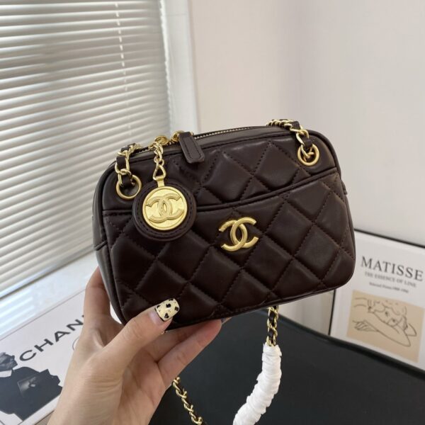 CHANEL MINI CAMERA CASE DARK BROWN 18CM AS5190 B18306 NZV43 - Image 3