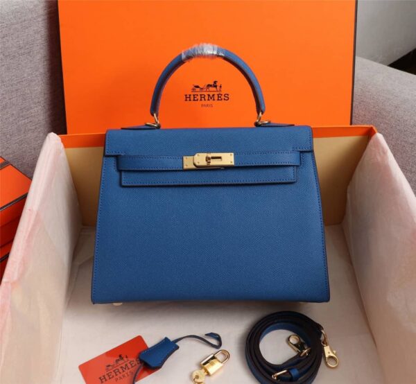 HERMÈS BIRKIN B25 TOGO BLUE 25CM - Image 7