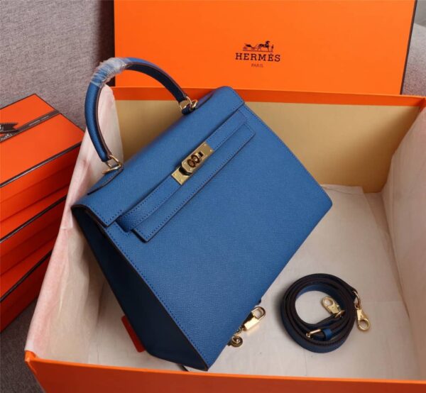HERMÈS BIRKIN B25 TOGO BLUE 25CM - Image 5