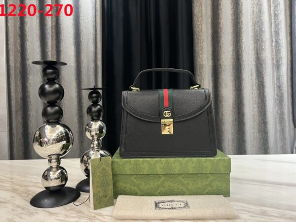 GUCCI GG MATELASSÉ SMALL TOP HANDLE BAG BLACK 24CM - Image 2