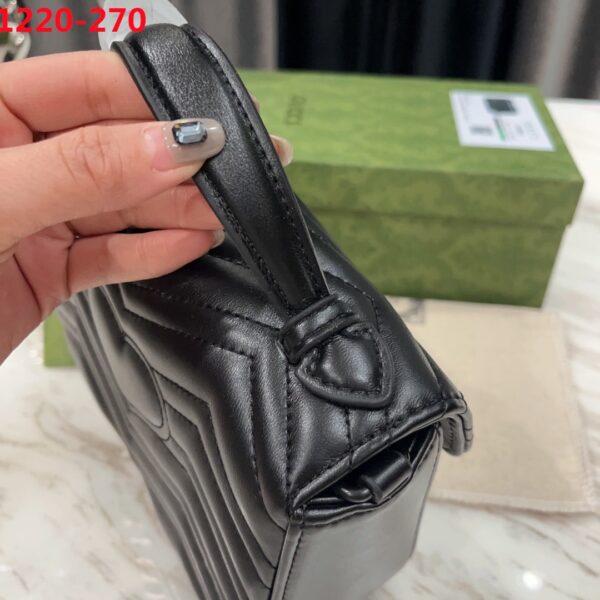 GUCCI MARMONT TOP HANDLE BAG BLACK 21CM 702563 DTDFV 1000 - Image 6