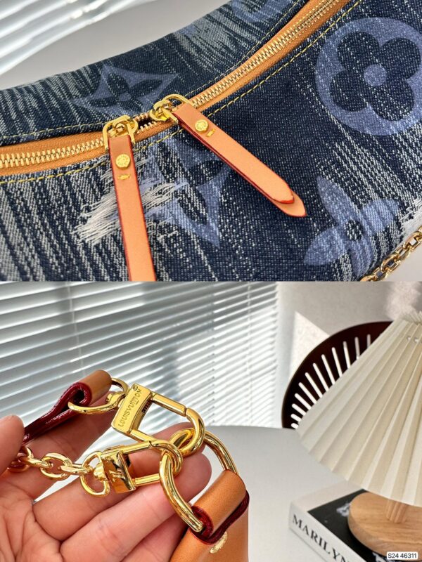 LOUIS VUITTON LOOP BAG MONOGRAM DENIM BLUE 38CM - Image 2
