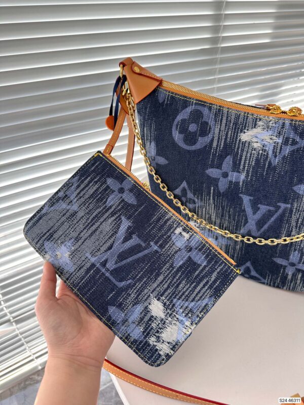 LOUIS VUITTON LOOP BAG MONOGRAM DENIM BLUE 38CM - Image 3