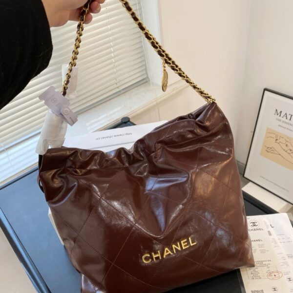 CHANEL 22 LARGE HANDBAG DARK BROWN 41CM - Image 2