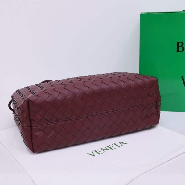 BOTTEGA VENETA ANDIAMO INTRECCIATO LEATHER TOP HANDLE BURGUNDY BLACK 33CM - Image 3