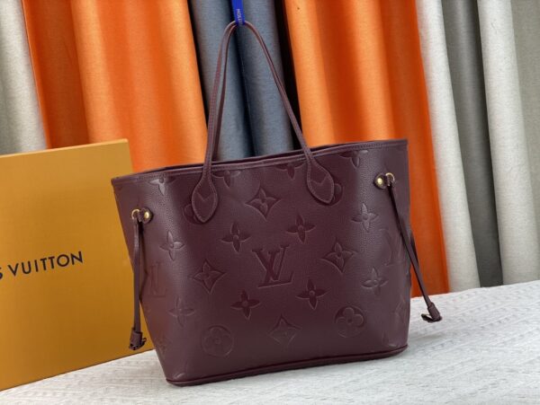 LOUIS VUITTON NEVERFULL MM MONOGRAM EMPREINT WINE RED 31CM M46599 - Image 5