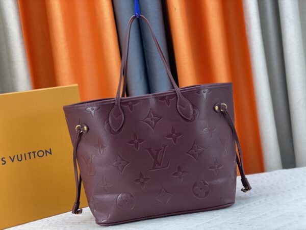 LOUIS VUITTON NEVERFULL MM MONOGRAM EMPREINT WINE RED 31CM M46599 - Image 3
