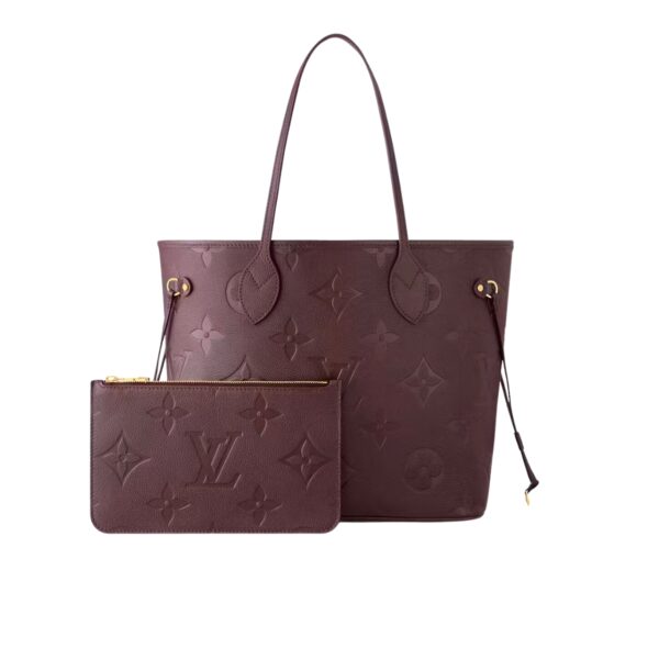LOUIS VUITTON NEVERFULL MM MONOGRAM EMPREINT WINE RED 31CM M46599