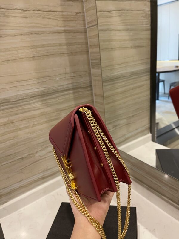 SAINT LAURENT CASSANDRA CHAIN BAG WINE RED 22CM 582334BOWAW6476 - Image 4