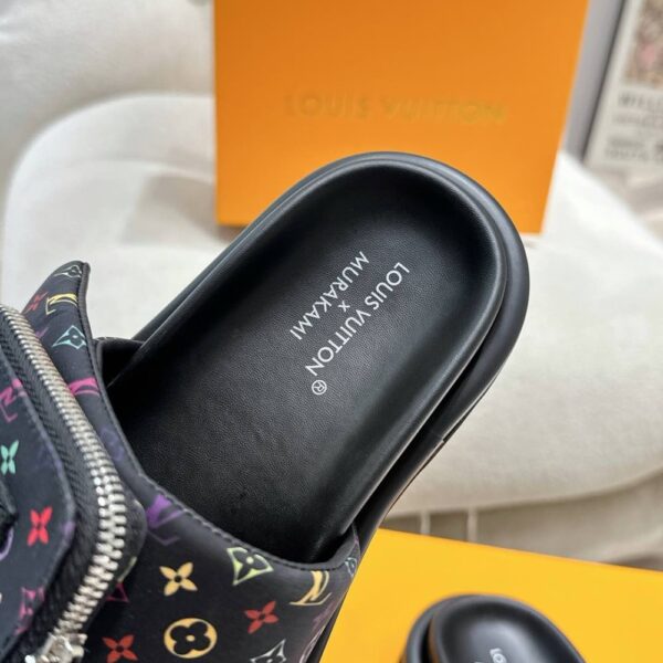 LOUIS VUITTON X TAKASHI MURAKAMI POOL PILLOW FLAT COMFORT MULE BLACK 1AGVRF - Image 3