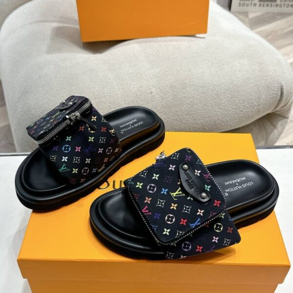 LOUIS VUITTON X TAKASHI MURAKAMI POOL PILLOW FLAT COMFORT MULE BLACK 1AGVRF - Image 2