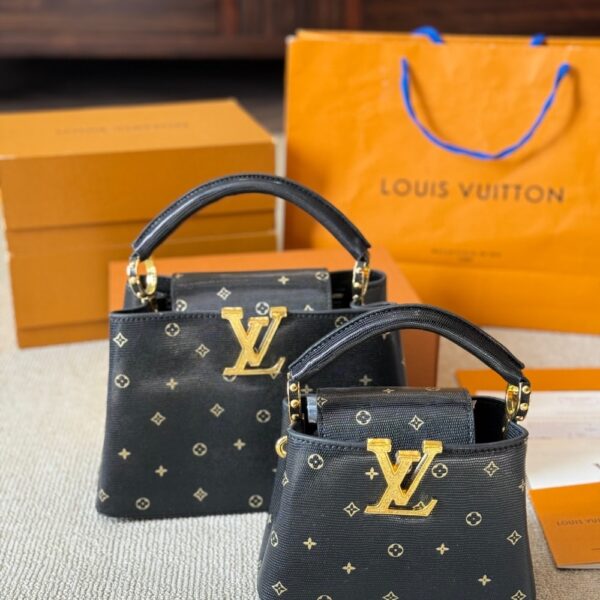 LOUIS VUITTON CAPUCINES MINI BLACK 20CM - Image 3