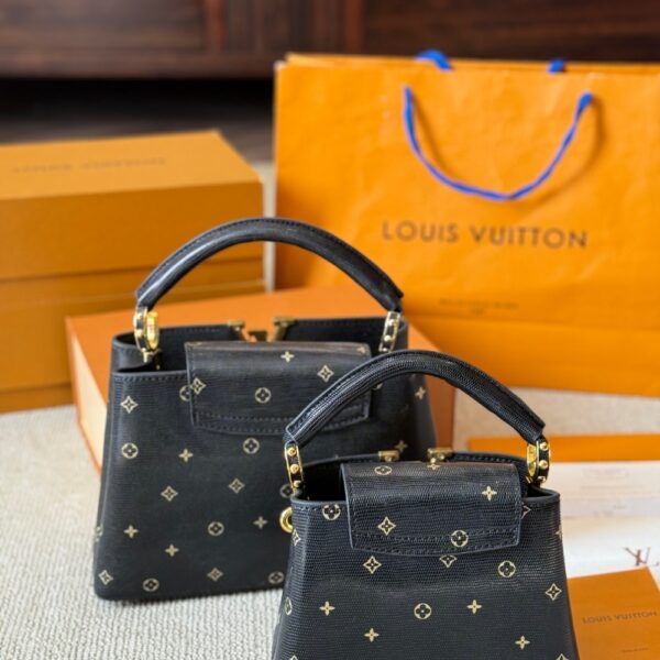 LOUIS VUITTON CAPUCINES MINI BLACK 20CM - Image 5