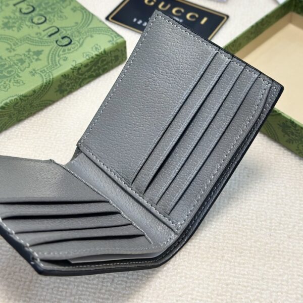 GUCCI INTERIOR BI FOLD WALLET BLACK AND GREY 11CM - Image 9