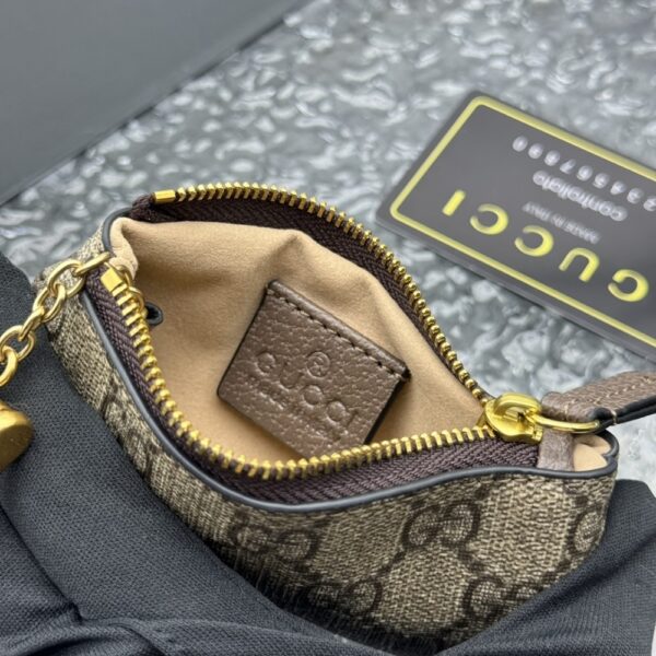 GUCCI GG SUPREME CANVAS WALLET OPHIDIA KEY CASE BEIGE AND EBONY 12.5CM - Image 8