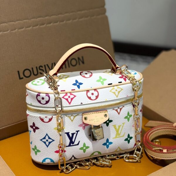 LOUIS VUITTON X TAKASHI MURAKAMI VANITY CHAIN POUCH WHITE 20CM M13662 - Image 2
