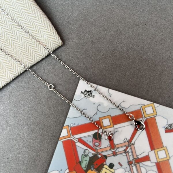 HERMES MINI POP H PENDANT NECKLACE BLACK AND SILVER - Image 4