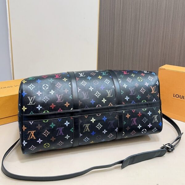 LOUIS VUITTON X TAKASHI MURAKAMI KEEPALL BANDOULIERE BLACK MULTICOLORED 45CM - Image 5