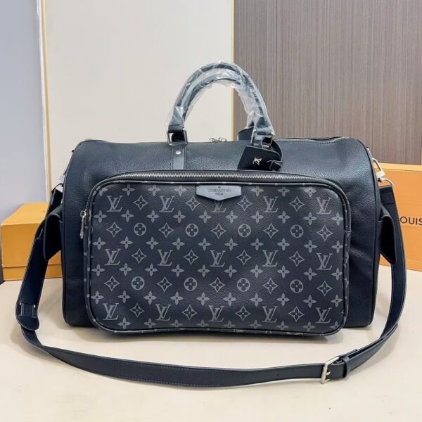 LOUIS VUITTON KEEPALL BANDOULIÈRE 50 BLACK AND GREY 50CM - Image 2