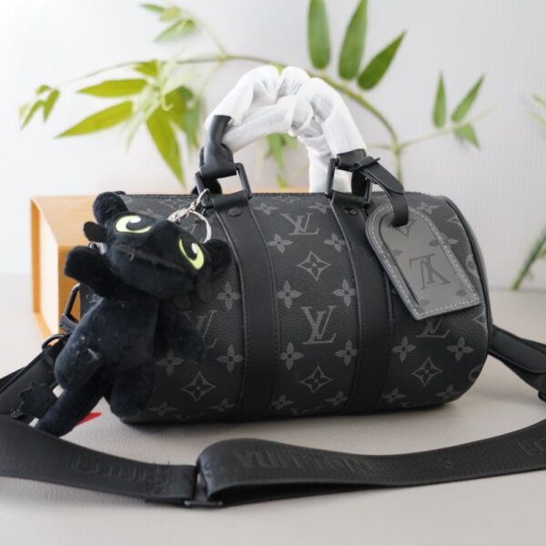 LOUIS VUITTON KEEPALL BANDOULIÈRE 25 MONOGRAM ECLIPSE BLACK 24CM M46271 - Image 2