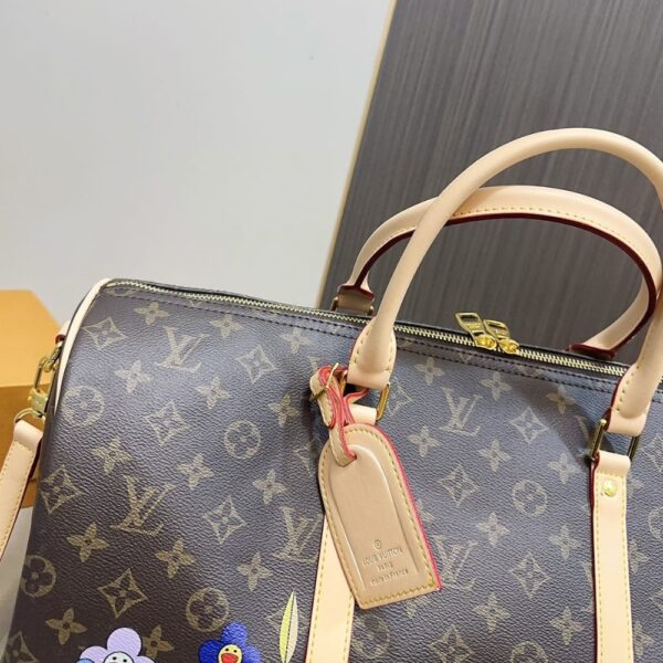 LOUIS VUITTON X TAKASHI MURAKAMI KEEPALL BANDOULIERE BROWN 45CM M14182 - Image 5