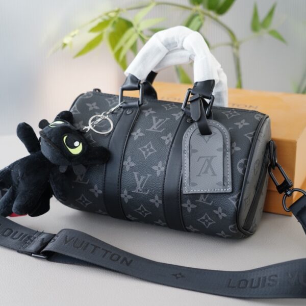 LOUIS VUITTON KEEPALL BANDOULIÈRE 25 MONOGRAM ECLIPSE BLACK 24CM M46271 - Image 3