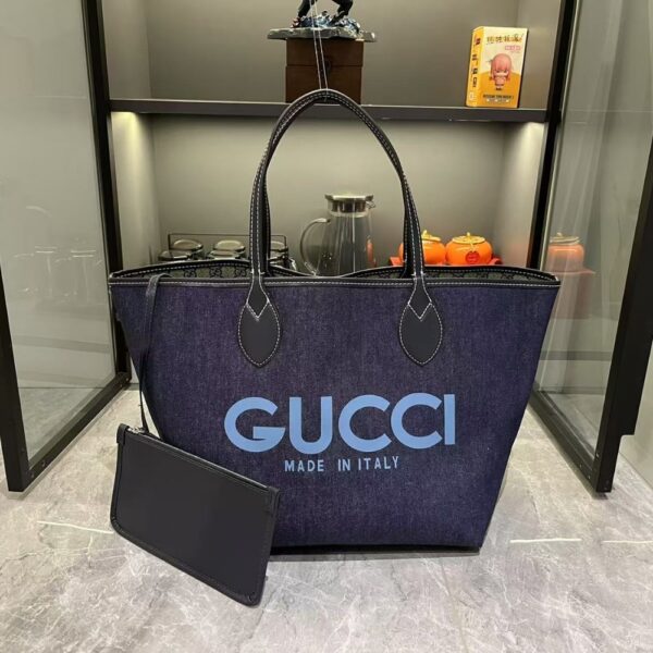 GUCCI TOTISSIMA MEDIUM REVERSIBLE TOTE DENIM DARK BLUE 30CM 820481 FAD3J 8441 - Image 2