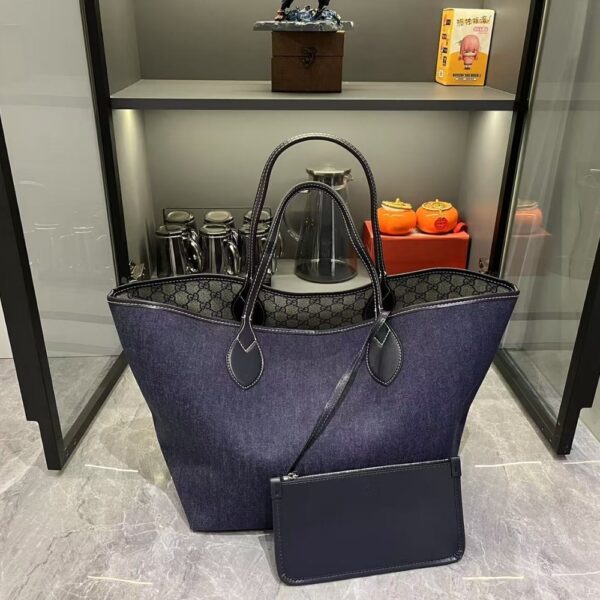 GUCCI TOTISSIMA MEDIUM REVERSIBLE TOTE DENIM DARK BLUE 30CM 820481 FAD3J 8441 - Image 4