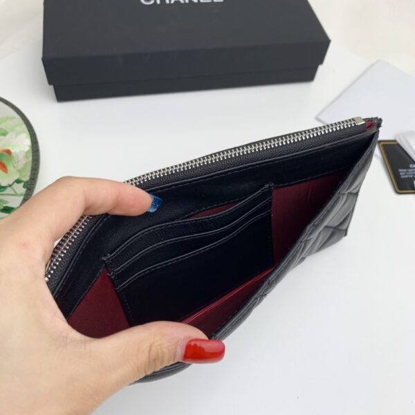 CHANEL CLASSIC ZIP POUCH WALLET BLACK 22CM - Image 5