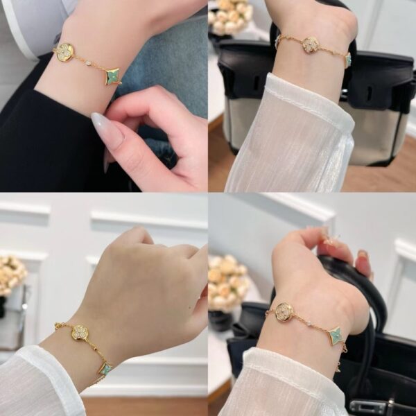 LOUIS VUITTON COLOR BLOSSOM BB BRACELET GOLD TONE WITH BLUE Q05979 - Image 6