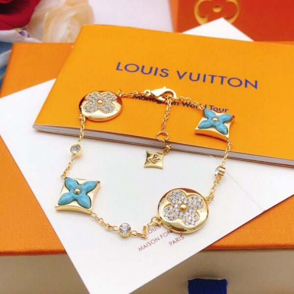 LOUIS VUITTON COLOR BLOSSOM BB BRACELET GOLD TONE WITH BLUE Q05979 - Image 2