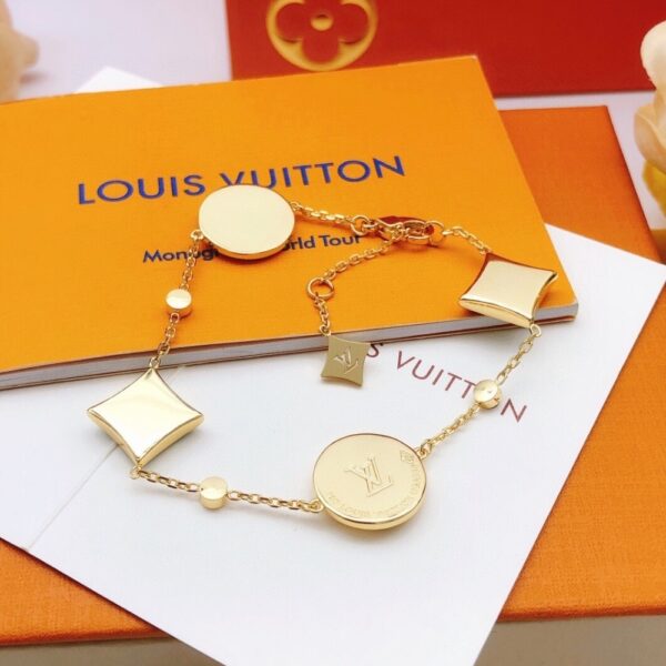 LOUIS VUITTON COLOR BLOSSOM BB BRACELET GOLD TONE WITH BLUE Q05979 - Image 4