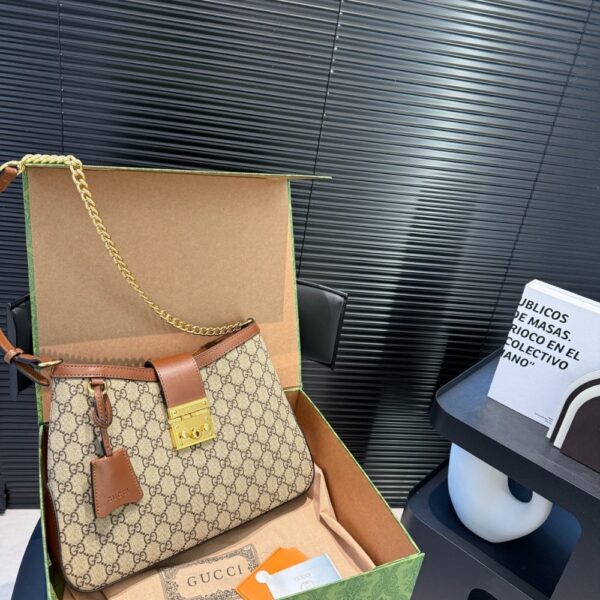 GUCCI PADLOCK GG MEDIUM SHOULDER BAG BROWN 33CM ‎795113 KHNKG 8534 - Image 2
