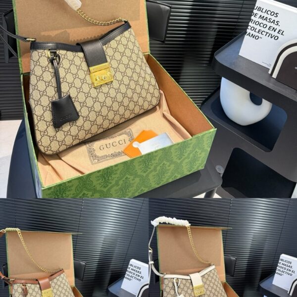 GUCCI PADLOCK GG MEDIUM SHOULDER BAG BROWN 33CM ‎795113 KHNKG 8534 - Image 3