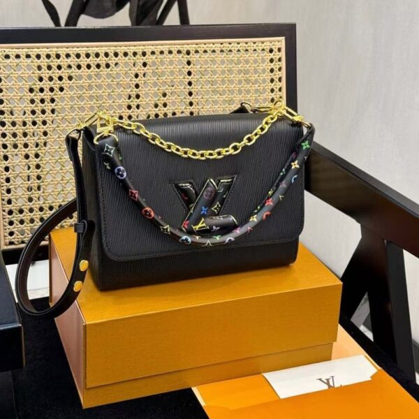 LOUIS VUITTON X TAKASHI MURAKAMI LV TWIST MM SLIM BAG BLACK 23CM M13243 - Image 2