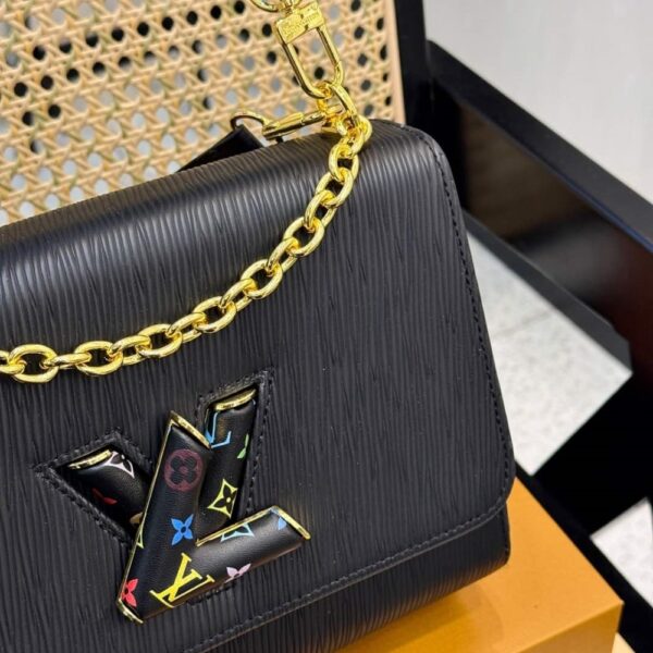 LOUIS VUITTON X TAKASHI MURAKAMI LV TWIST MM SLIM BAG BLACK 23CM M13243 - Image 4