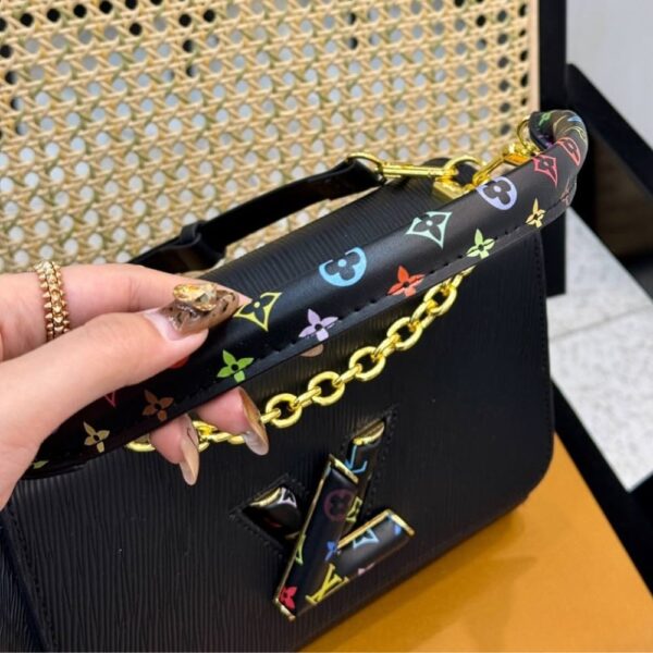LOUIS VUITTON X TAKASHI MURAKAMI LV TWIST MM SLIM BAG BLACK 23CM M13243 - Image 5