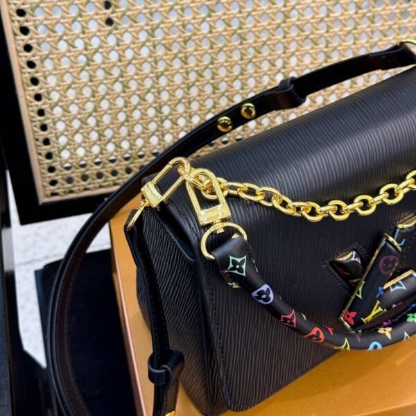 LOUIS VUITTON X TAKASHI MURAKAMI LV TWIST MM SLIM BAG BLACK 23CM M13243 - Image 6