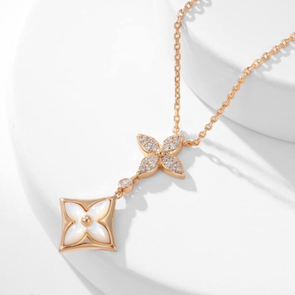 LOUIS VUITTON COLOR BLOSSOM DOUBLE STAR NECKLACE Q94676 - Image 2