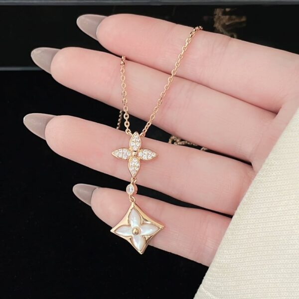 LOUIS VUITTON COLOR BLOSSOM DOUBLE STAR NECKLACE Q94676 - Image 6