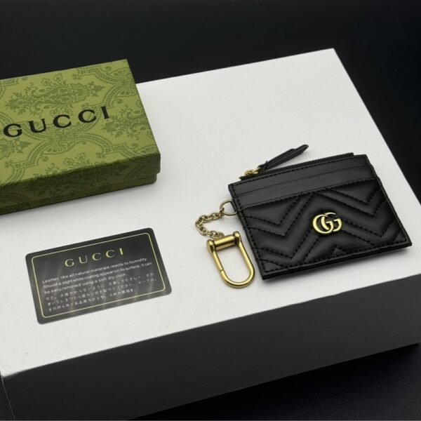 GUCCI GG MARMONT KEYCHAIN WALLET BLACK 10CM - Image 3